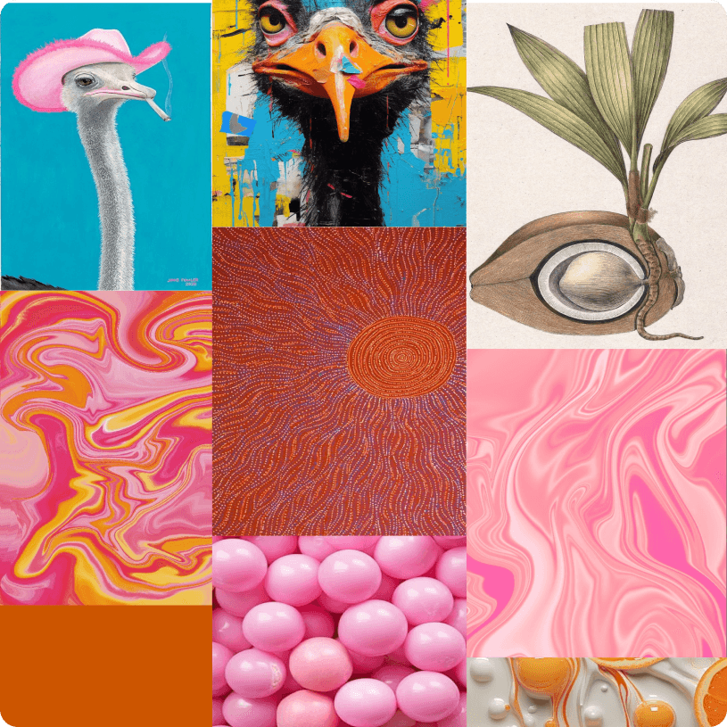 Cooc mood references: collage photography, texture and palette studies